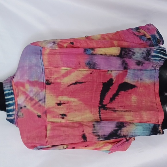 PARSLEY & Sage Watercolor Multicolor Button Down Size L, roll sleeves, cotton - Picture 5 of 7